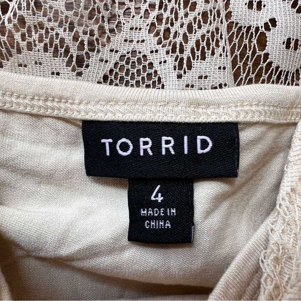 TORRID Ivory Lace Maxi Button Front Lined Dress Boho Plus size 4 - Picture 8 of 14